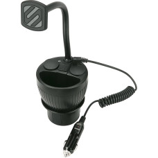 Scosche MAGPCUP MagicMount PowerHub Magnetic Drink Holder for Car, Charge Multiple Devices, Adjustable for Most Cup Holders, Black