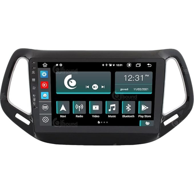 Costum Fit Car Radio for Jeep Compass Android GPS Bluetooth WiFi Dab USB Full HD Touchscreen Display 9 Inch Easyconnect 8-Core Processor Voice Commands