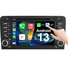 NVGOTEV Android 13 Car Radio for Audi A3 S3 RS3 2003-2012, 7 Inch Radio with GPS Navigation DAB+ FM RDS 4G WiFi Bluetooth SWC CD DVD Carplay Android Car (Octa-Core, 4GB ROM + 64GB ROM)