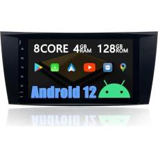 AUXOAUDIOTEK Android 12 Car Radio Sat NAV Car Stereo DAB CarPlay for Mercedes Benz E-Class W211 W219 CLS G-Class, Android Car Radio 8 Inch Touch Screen, Octa Core 4G+128G, DSP/BT/WiFi/Fastboot/SWC