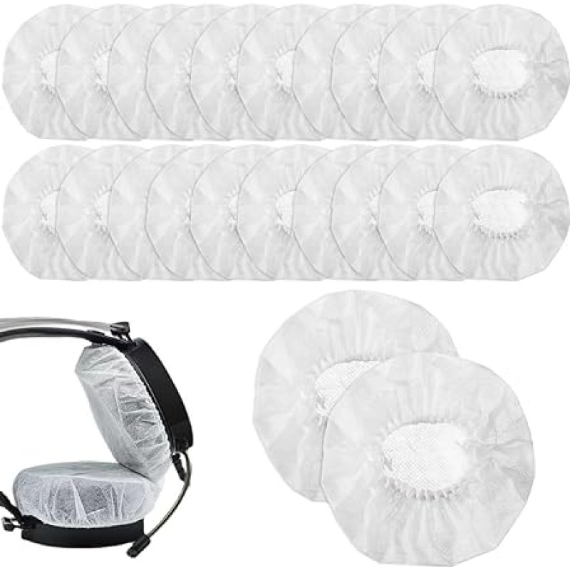 Pack of 100 Stretchy Headphone Covers, Disposable Ear Cups, Non-Woven Ear Pads Covers, Headphone Covers for Most on Ear Headphones with 10 to 12 cm Ear Pads