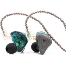 LINSOUL KZ ZSX 5BA+1DD 6 Driver Hybrid In-Ear Hi-Fi Headphones with Zinc Alloy Faceplate and 0.75 mm, 2-Pin Removable Cable for Audiophile Musicians (Without Mic, Cyan)