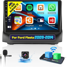 2+64G Android 13 Car Radio Double DIN Radio CarPlay Android Car for Ford Fiesta 2009-2017 Car Radio 9 Inch Touchscreen Screen with Navigation Bluetooth GPS FM RDS WiFi SWC EQ/HiFi + Reversing Camera