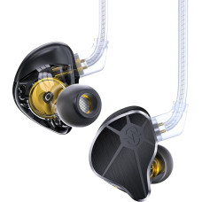 EZ EAR In-Ear Monitor CCZ BC04 HiFi Earphones DD & BA Dynamic Drivers Rich Details Cable Earphones IEM Deep Bass with 2 Pin Removable Cable for Phone PC Music Games (Black, No Microphone)