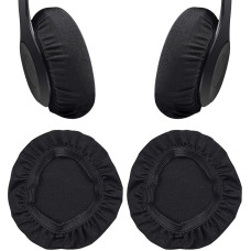 2 x Headphone Ear Pads, Reusable Sweat Headphone Cases, Stretchy and Washable Ear Cups, Breathable Protective Cover, Fits 9-10.5cm Headsets from 9-10.5cm (Black)