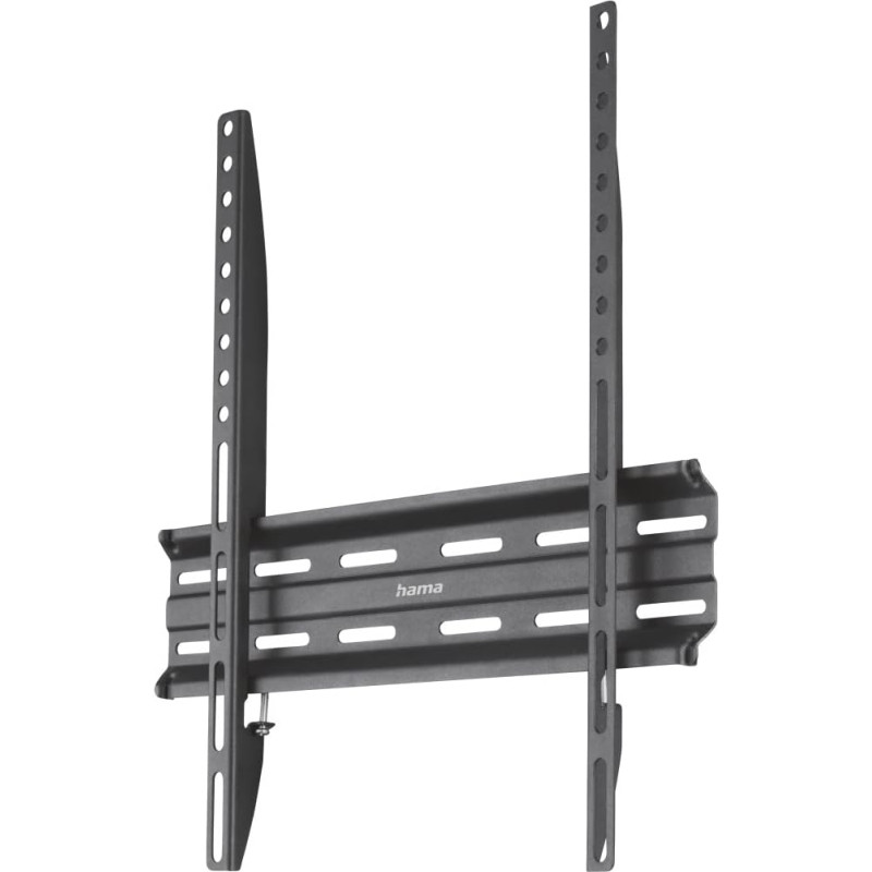 Hama TV Wall Mount (TV Wall Mount 65 Inches, VESA 75 x 75 to VESA 200 x 200, up to 35 kg, Wall Distance 2.3 cm, Flat, Rigid, Fixed, with Fischer Dowels, Wall Mount TV) Black