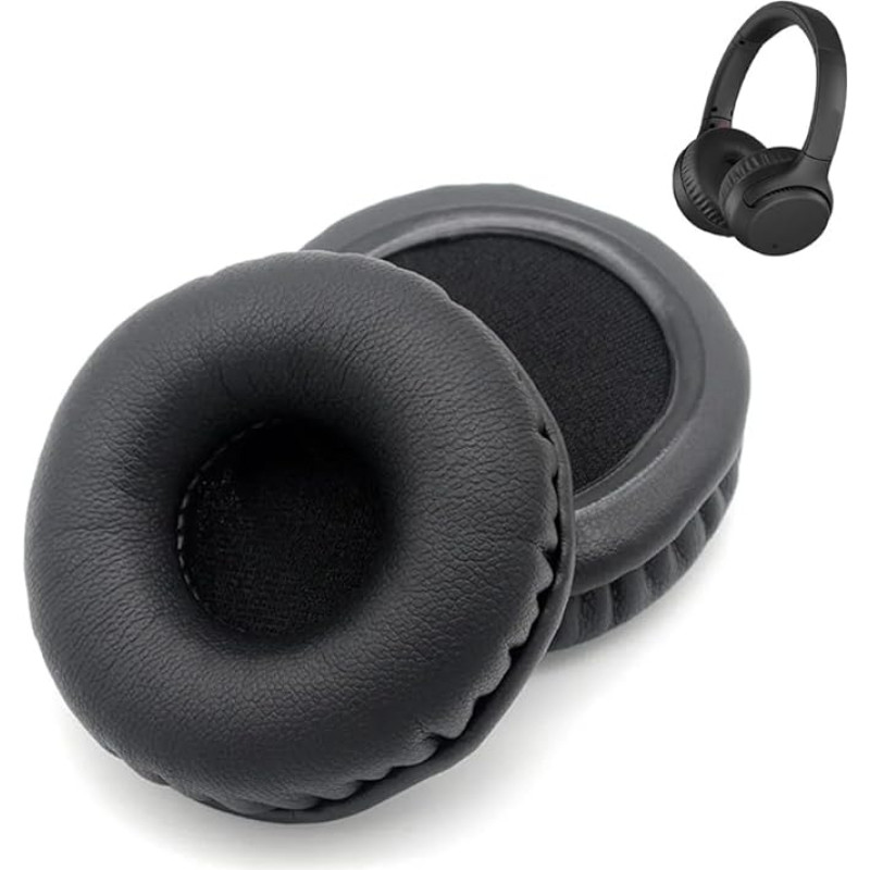 Replacement WH XB700 Ear Pads for Sony WH-XB700 Headphones, One Pair Protein Leather & Memory Foam Earmuffs Cushion Ear Cups Cover Repair Parts, Black