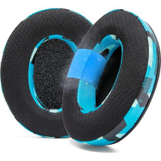 WC Freeze Hybrid Fabric Cooling Gel Replacement Ear Pads - Compatible with HyperX Cloud, Steelseries Arctis, ATH M50X, Turtle Beach Stealth and More - Comfortable and Cool Longer | Cyan Prism