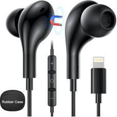 suohong iPhone Headphones with Cable, Lightning Headphones with Cable, In-Ear Headphones, Lighting Connection, Microphone and Volume Control, Apple MFi Certified, Compatible with iPhone 14/13/12/11/SE