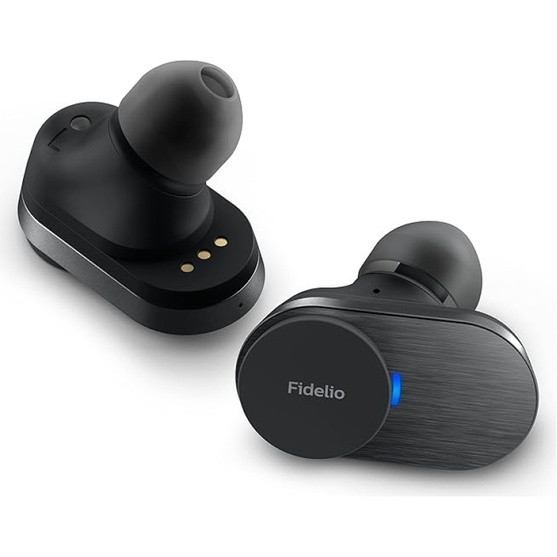 Philips Fidelio T1 True Wireless Headphones with Active Noise Canceling Pro+, Audiophile Quality, Black