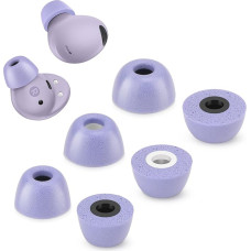 Memory Foam Tips for Samsung Galaxy Buds 2 Pro, No Silicone Earplugs Pain, Non-Slip Replacement Earplugs, Fit in Charging Case, Reducing Noise, 3 Pairs (S/M/L, Purple)