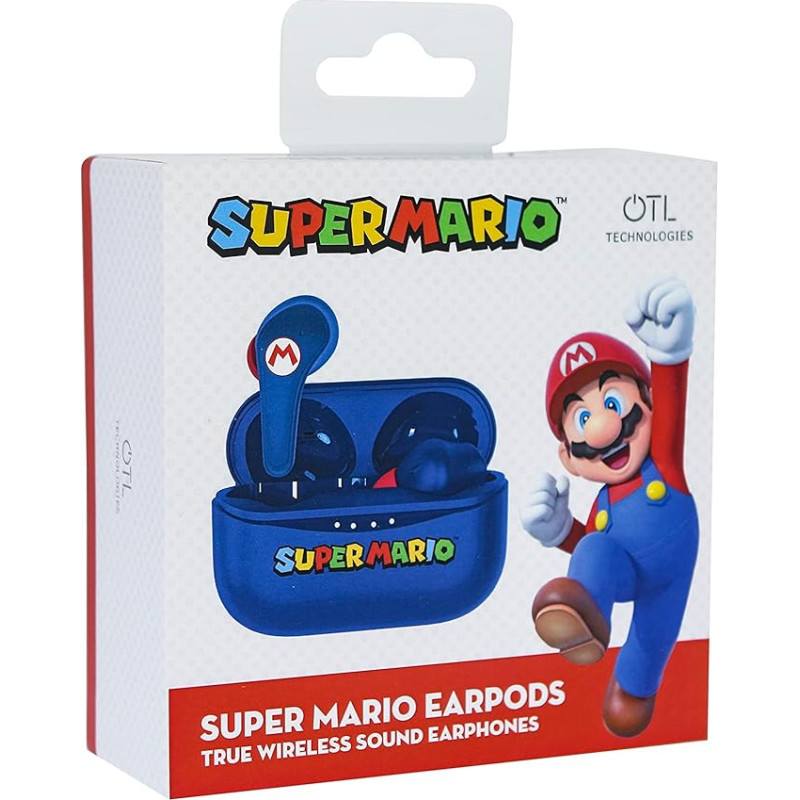 OTL Technologies Bluetooth Headphones V5.3 Super Mario with Charging Box - Blue