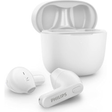 Philips TAT2236WT/00 Bluetooth Headphones, Sweat-Resistant, 18 Hours Playtime, Built-in Microphone, Slim Charging Box, White