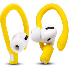 WC HookZ - Patented Improved Over Ear Straps for AirPods Pro 1, 2 and AirPods 1, 2 and 3 - Two Size Pairs Included in the Package Made by Wicked Cushions | Neon Yellow