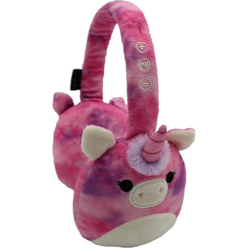 Squishmallows Lola The Unicorn Plush Bluetooth Headphones with Built-in Microphone for Making and Receiving Calls, 10 Meters Bluetooth Range, Volume Control, Soft Plush Ear Pads and