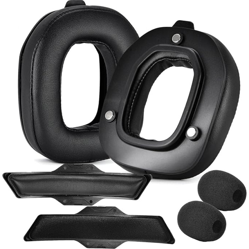 Yaowanguan A50 Gen 3 Mod Kit - Replacement Thicker Ear Pads Headbands & Foam for ASTRO Gaming A50 Wireless Headset Gen 3, Ear Pads/Cups/Pads, Accessories with Magnetic Clips (Black Protein Leather)