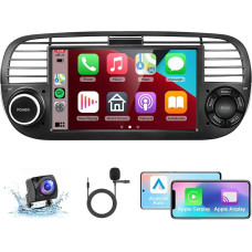 Podofo 2G + 64G Car Radio for Fiat 500 2007-2015, 7 Inch Android 13 Wireless Carplay & Android Car EQ Mirror Link Bluetooth GPS FM/RDS WiFi SWC