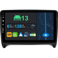 YUNTX 9 Inch Android 13 Car Radio with Sat Nav for Audi TT MK2 8J 2006-2012 | Octa Core | 6GB 128GB | Built-in 4G LTE | CarPlay & Android Car | DSP | DAB | QLED | Dual Band WiFi | Bluetooth 5.0