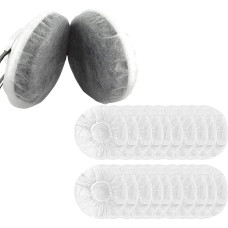 CLKE 200 Pieces Non-Woven Extendable Disposable Earphone Covers Dust and Sweat Protection 8.5cm to 10cm (Black+White)