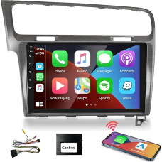 Podofo Carplay Car Radio for Volkswagen Golf 7 2013-2018, 10.1 Inch Touchscreen Car Radio 2G + 64G with Wireless Carplay Android Car, Bluetooth/GPS/WiFi/FM/RDS/SWC/HiFi/USB+DAB Adapter