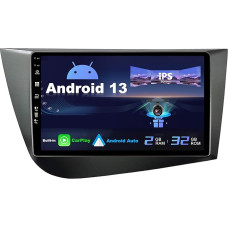 SXAUTO Android 14 Car Radio for Seat Leon MK2 (2005-2012) - Wireless CarPlay/Android Car - Reversing Camera - 2G + 32G - Steering Wheel Control DAB Fast-Boot Dual BND WiFi DSP Bluetooth 5.0-2 DIN IPS