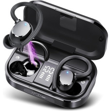 POMUIC Wireless Earbuds, HiFi Stereo Sound Bluetooth 5.3 Wireless Headphones with 4 ENC Noise Cancelling Microphone, IP7 Waterproof Earbuds, 40 Hours Playtime with LED Display, for Sports/Travel/Work