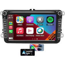 Android 13 Car Radio for VW Golf, Polo, Tiguan, Caddy, Seat, Skoda with CarPlay Android Car, 8 Inch Screen Display with Navigation, Bluetooth, FM, WiFi, SWC + Reversing Camera (4core 2GB + 32GB)