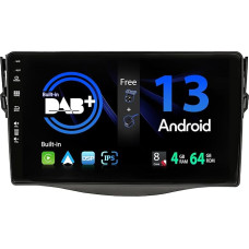 SXAUTO - Built-in DAB - Android 12 IPS Car Radio for Toyota RAV4 (2007-2012) - Built-in Carplay/Android Car - LED Camera + Mic - 4G + 64G - 360-CAM Steering Wheel Control Fast Boot WiFi DSP - 2 DIN 9