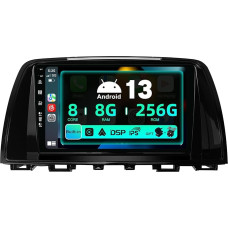 SXAUTO ¦8G+256G ¦ Android 13 IPS Car Radio for Mazda Atenza Mazda 6 (2012-2015) - Built-in Carplay/Android Car/DSP - LED Camera + MIC - DAB Steering Wheel Control Fast Boot 360-CAM WiFi AHD - 2 DIN 9