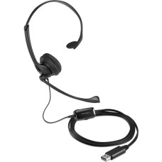 Kensington USB Mono Headset with Microphone, Noise Cancelling and Volume Control, Adjustable Mono Headphones with Built-in Microphone for Video Calling (K80100WW)