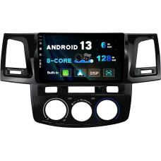 SXAUTO - 6G + 128G - Android 13 IPS Car Radio for Toyota Fortuner Hilux Revo Vigo (2008-2014) - Built-in Carplay/Android Car - Camera + MIC - DAB Steering Wheel Control Fast-Boot 360-CAM WiFi - 2 DIN