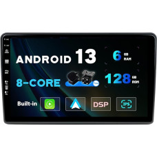 SXAUTO - 6G + 128G - Android 12 IPS Car Radio for Fiat Bravo (2006-2012) - Built-in Carplay/Android Car/DSP - LED Camera + MIC - DAB Steering Wheel Control Fast Boot 360-CAM WiFi - 2 DIN 9 Inches