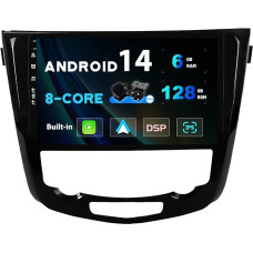 SXAUTO - 6G + 128G - Android 13 IPS Car Radio for Nissan X-Trail Qashqai J11 Rouge (2014-2018) - Built-in Carplay/Android Car/DSP - Camera + MIC -DAB Steering Wheel Control Fast Boot 360-CAM 2 DIN