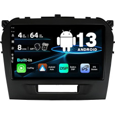 SXAUTO Android 12 IPS Car Radio for Suzuki Vitara (2014-2020) - Built-in Carplay/Android Car/DSP - LED Camera + MIC - 4G + 64G - DAB 360-CAM Steering Wheel Control Fast Boot AHD WiFi - 2 DIN 9 Inch