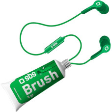 SBS Auricolare Brush Stereo in Confezione Tubetto Vernice, Cavo Jack da 3.5 mm, Microfono Integrato, Tasto alla Risposta, Colour Verde