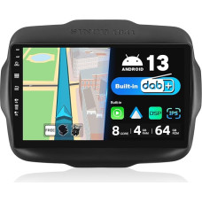 JOYX Android 12 IPS Car Radio Suitable for Jeep Renegade (2015-2018) - Built-in DAB - Wireless Carplay/Android Car - 4G + 64G - LED Camera + Mic - 9 Inch 2 DIN - SWC DSP WiFi Fast Boot 360 Camera AHD