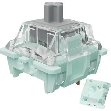 GUYEKS Gateron Jade serijos iš anksto suteptas linijinis sidabrinis klaviatūros jungiklis, 3 kontaktų 45gf dvigubos spyruoklės jungiklis, skirtas MX žaidimų mechaninei klaviatūrai (Jade Sliver, 90 vnt.)