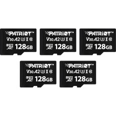 Patriot VX Series 128GB Micro SDXC V30 A2 UHS-I U3 4K UHD Memory Card Pack of 5 - PSF128GVX32MCX5