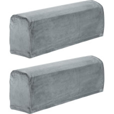 sourcing map 2 Pieces Sofa Armrest Covers, Stretch Couch Armrest Cover for Chairs Sofas Couch Arm Anti-Scratch Sofa Cover Dark Grey