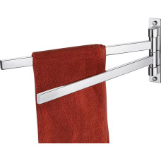 KOKOSIRI B5007CH-A2 Swivel Towel Rail 2-Arm for Bathroom Kitchen Toilet Wall Mounted Chrome Stainless Steel