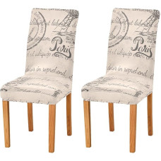 CHIFIGNO Derliaus Eifelio bokštas Paryžius Smėlio spalvos kėdžių dangteliai Slipcovers rinkinys iš 4 nuimamų skalbiamų virtuvės Parsons kėdžių dangteliai Sėdynės apsauga valgomojo kambarys Viešbutis ceremonija