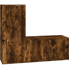 Helloshop26 Möbel-Set Schrank Buffet TV Wohnzimmer Schlafzimmer Wohnzimmer 2-teilig Eiche Rauchholz Braun 02_0024433