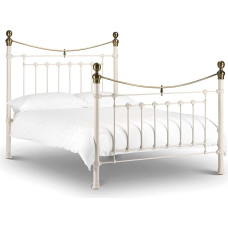 Julian Bowen Metal Bed Stone White King