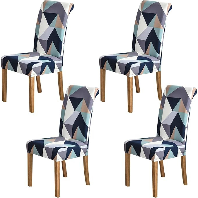 HZDHCLH kėdžių dangteliai 4/6 dalių rinkinys, ištemptas modernus valgomasis kambarys, virtuvė, vestuvių vakarėlis, plaunama kėdžių apsauga (4 dalys, Mog)