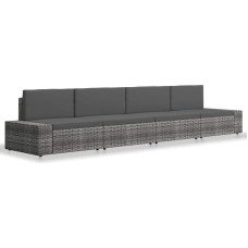 SKM 4-TLG. Garten-Lounge-Set Poly Rattan Grau, svoris: 29.75 kg, 3054605