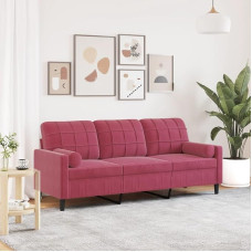 Xichuzi 3278233 3-vietė sofa su dekoratyvinėmis pagalvėlėmis Vyno raudona 180 cm aksomas, poilsio sofa, sofos ir kušetės, poilsio sofa, sofa svetainei