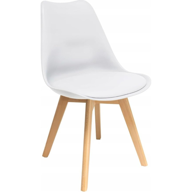 JUMI Oslo valgomojo kėdė - valgomojo kėdės su pagalvėlėmis - svetainės valgomojo kėdės - biuro kėdė be porankių - medinės kojos - aksomas - balta