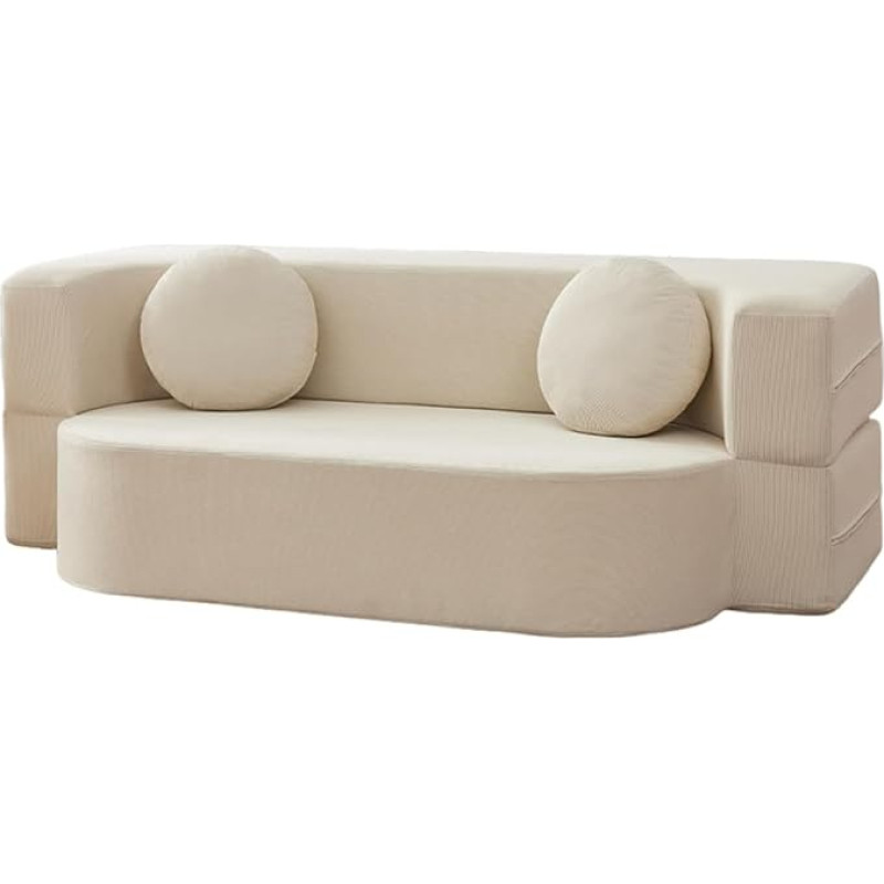 HNBCYRND Suspaudimo sofa, transformuojama sofa lova, dvivietis velvetinis čiužinys, išskleidžiama patogi svetainė, funkcinė atminties putų sofa su porankiais, sofa mažoms erdvėms (100 cm / 39