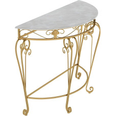 ZAWQFDZ European Console Table, Narrow Console for Entrance Area, with Curved Legs and Handmade Welded Construction, Ideal for Living Room and Foyer (Gold, 31.4 inches/80 cm)