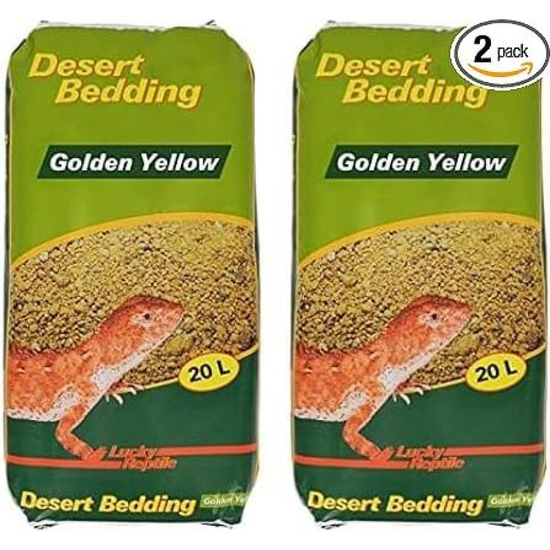 Lucky Reptile Desert Bedding Golden Yellow 20 litrų talpos dykumos terariumo substratas (2 vnt.)